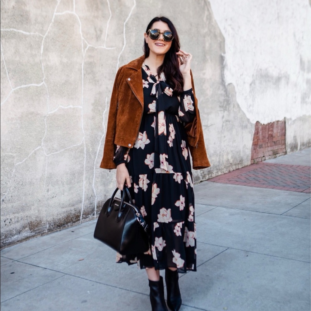 Floral Maxi Dress in Black